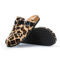 1 x RAW Customer Returns JOMIX Women s Winter House Slippers Women s Closed Slippers Clogs for Women Women s Closed House Slippers with Buckle, Leopard, 39 EU - RRP €25.63