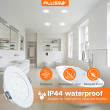 1 x RAW Customer Returns ALUSSO LED recessed spotlights ultra flat 6W 230V ceiling spots IP44 warm white 3000K recessed lights LED installation depth 25.5mm slim ceiling spotlights for bathroom living room, set of 6 - RRP €36.99