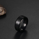 1 x RAW Customer Returns Flongo Men s Ring, 8mm Band Rings Thumb Ring Signet Ring Black Valentine Love Couple Engagement Rings Wedding Polished Men s Accessories Size 61 - RRP €24.0