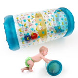 1 x RAW Customer Returns Gxhong Baby Crawling Aid Inflatable Roller with Bell, Baby Crawling Toys Fitness Toys for 6 Months 1 2 3 Years, Blue - RRP €15.98