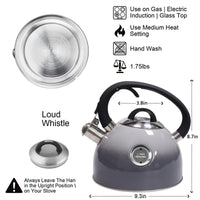 1 x RAW Customer Returns H Hscheid whistling kettle induction, stainless steel kettle 2.5L tea kettle with ergonomically shaped and heat-resistant soft handle, tea kettle for tea coffee milk - RRP €36.29