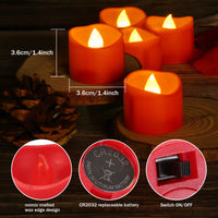 1 x RAW Customer Returns IMAGE Tealight LED 12pcs Red Candles with Timer 6 Hours to 18 Hours Electric Flickering Light with 100 Rose Petals, Warm Yellow - RRP €22.8