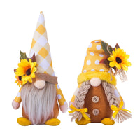 1 x RAW Customer Returns ENLACE 2 Pieces Spring Sunflower Gnomes, Spring Decoration Gnomes, Handmade Plush Dolls Dwarf Decorations, Sunflower Decoration for Home Farmhouse Family Festive Gift - RRP €18.14