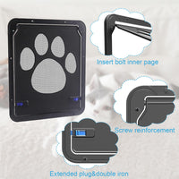 1 x RAW Customer Returns Cat flap inside door outside door dog flap for fly screen dog flaps for doors windows with magnet and lock cat door fly screen door with cat flap for medium-sized small dogs and cats - RRP €24.19