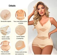 1 x RAW Customer Returns Gotoly Women s Slimming Body Shaper Invisible Slimming Belt Bodysuits Shapewear Tops Slimming Effect Flat Stomach Body Shaping Bodysuit Shaper with Bra Beige 42 - RRP €27.6