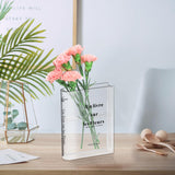 1 x RAW Customer Returns Book vase, book vase, clear acrylic book vase, tulip vase, book vase transparent, book-shaped vase for flowers, book-shaped book flower vase for bedroom table decoration living room office - RRP €10.96