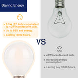 1 x RAW Customer Returns FLSNT Dimmable G45 LED light bulb E14 vintage, E14 LED filament lamp P45 small Edison in drop shape, 5.5W replaces 40W , 550LM 2700K warm white, frosted glass, 4 pieces - RRP €17.99