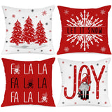 1 x RAW Customer Returns Lanpn Set of 4 Christmas Cushion Covers 60x60 cm, Merry Christmas Decorative Cushion Cover in Winter Christmas Pillowcases Christmas Home Decoration for Bedroom Sofa Bed Red  - RRP €18.64