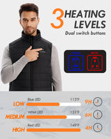 1 x RAW Customer Returns HILLSLTR Heated vest, men s heating vest with power bank 7.4V 16000mAh, heated vest with 8 heating zones, 3 adjustable heat levels, heating vest for skis motorcycles - RRP €85.99