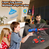 1 x RAW Customer Returns VATOS 4 IN 1 Laser Tag Guns Set, Infrared Mini Laser Tag for Kids Adults with Flying Planes and Beetle, Multiplayer Blaster Toy Gun Group Activity Shooting Target Laser Tag Game - RRP €28.26