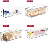 1 x RAW Customer Returns 3 Pack Refrigerator Storage Container with Pull Out Drawer Large Stackable Refrigerator Drawer Organizer Set with Handle BPA Free Kitchen Pantry - RRP €69.99