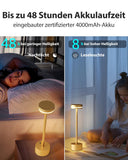 1 x RAW Customer Returns Pack of 2 rechargeable wireless battery table lamps with touch switch, full aluminum lamp body, 3-stage dimming, 4000mAh battery, 3000K warm light, for dining table, living room gold  - RRP €53.99