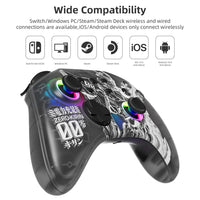 1 x RAW Customer Returns Mytrix Wireless Controller for Nintendo Switch with RGB Optics Joystick, Mecha Pattern Pro Controller for Switch OLED Lite with Headphone Jack, Home Button, Macro Function Vibration - RRP €39.99