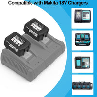 1 x RAW Customer Returns 2 pieces 5000mAh Li-ion batteries replacement battery for Makita battery 18V BL1850 BL1860B, BL1850, BL1840, BL1830, BL1820B, BL1815 Compatibility for Makita power tools - RRP €48.99