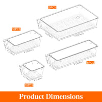 1 x RAW Customer Returns Lifewit 33 Pieces Drawer Organizer, Drawer Dividers Adjustable with 4 Sizes, Clear Plastic Kitchen Organizer, Dressing Table Organizer for Makeup, Bathroom, Office, Fridge - RRP €35.06