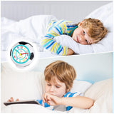 1 x RAW Customer Returns Edillas alarm clock for children for girls boys, analog alarm clock silent without ticking with light snooze function football alarm clock for children bedroom bedside table wake-up clock black  - RRP €16.99