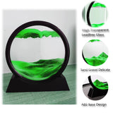 1 x RAW Customer Returns Neioaas 3D Moving Sand Pictures - Dynamic Sand Painting Liquid Motion, Sand Art Ornaments, Relaxing for Home and Office Decoration Green, 17.8cm  - RRP €22.8