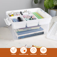 1 x RAW Customer Returns Greentainer storage boxes with lid for building blocks, tools, crafts, colored pencils, stackable boxes, toy storage box made of plastic with removable tray, craft storage box - RRP €29.99