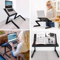 1 x RAW Customer Returns WonderWorker Nobel Extra Wide Ergonomic Laptop Desk, Adjustable Laptop Stand, Bed Worktop, Portable Cooling Platform, Black - RRP €102.35