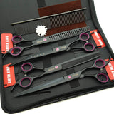 1 x RAW Customer Returns 8.0 inch Professional Dog Grooming Scissors Set Straight Thinning Curved Chunker 4pcs in 1 Set with Comb  - RRP €56.59