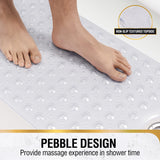 1 x RAW Customer Returns HITSLAM Non-Slip Bathtub Mat, 101x40cm Extra Large Non-Slip Shower Mat with Suction Cup, Mildew Resistant and Machine Washable Bathroom Mat, Transparent - RRP €13.49