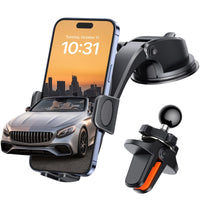 1 x RAW Customer Returns Zethors mobile phone holder car, 2 in 1 suction cup and ventilation mobile phone holder 360 flexible, bomb-proof car mobile phone holder 100 silicone protection for all cars and all iPhone Samsung Huawei Xiaomi - RRP €13.74