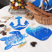 1 x RAW Customer Returns iSuperb 3 Pieces Coaster Resin Molds, Large Anchor Whale Turtle Tray Molds Epoxy Resin Molds for DIY Craft - RRP €28.99