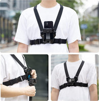 1 x RAW Customer Returns TELESIN Mobile Phone Chest Strap Holder, Chest Strap Holder with Mobile Phone Clip Action Camera Accessories Compatible with GoPro Hero 11 10 9 DJI Insta360 iPhone etc. - RRP €20.64