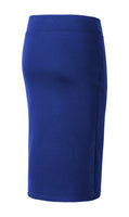 1 x RAW Customer Returns Women s Midi Skirt Stretch Figure-hugging Business Pencil Skirts L, Royal Blue  - RRP €22.86