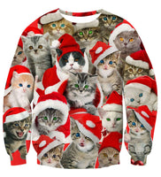 1 x RAW Customer Returns Rave on Friday Funny Christmas Sweater Men 3D Print Cat Sweater Ugly Long Sleeve Christmas Sweatshirt Novelty Sweater XXL - RRP €32.99