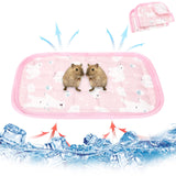 5 x Brand New Hileyu Pet Cooling Mat,2Pcs Rabbit Summer Bed,Summer Cooling Pad for Cats and Dogs Washable Soft Ice Silk Sofa Pad Pink  - RRP €34.4