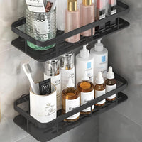 4 x Brand New CHEDODU 2 pieces shower shelf without drilling, bathroom shelf organizer, shampoo holder for shower, bathroom shelf hanging sticker with high viscosity for bathroom kitchen 30 cm black  - RRP €37.72