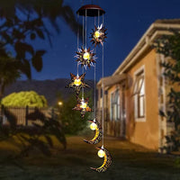 1 x RAW Customer Returns TRYMEURO Solar Wind Chimes with Sun Moon Star, Lanterns for Outdoor Warm LED Waterproof Hanging Garden Decoration Solar Lights for Decoration Gifts - RRP €29.99