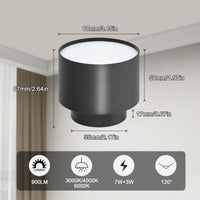 1 x RAW Customer Returns BOYIR surface-mounted spot black 7W 3W ceiling spots round surface-mounted spotlight 900LM 3000K 4000K 6000K ceiling spotlight flat modern surface-mounted light made of aluminum ceiling light for living room,bathroom - RRP €23.17