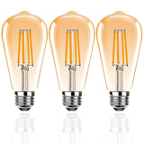 1 x RAW Customer Returns ProCrus 4W LED Dimmable Vintage Edison Light Bulb, E27 ST64 LED Light Bulbs, 350LM, 35W Incandescent Bulbs Equivalent, 2700K Warm White, Retro Antique Style, Amber Glow, 360 Beam Angle, Dimmable, Pack of 3 - RRP €18.4