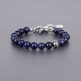 1 x RAW Customer Returns COAI Gift Ideas Reiki Bracelet made of Sodalite with Fleur De Lis Charm for Men - RRP €29.0