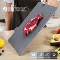 1 x RAW Customer Returns Masthome Index Cutting Board Set, Plastic Cutting Boards with Storage Stand, 4 Pieces Cutting Boards, BPA Free, Dishwasher Safe Kitchen Cutting Boards, Includes 1 Pair of Scissors - RRP €29.72