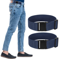 1 x RAW Customer Returns WERFORU Pack of 2 Men Women 2 Loop No Show Elastic Invisible Belts with Plastic Flat Buckle for Jeans- Fit 3.8cm Belt Loop - RRP €7.04