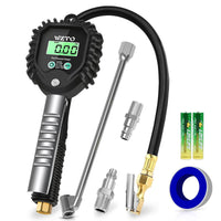 1 x RAW Customer Returns Digital tire pressure gauge and tire inflator, WZTO calibrated air pressure gauge 255 PSI high precision tire pressure gauge with LCD screen for all vehicles truck motorcycle US EU standard connection  - RRP €33.26