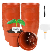 3 x Brand New Lechansen plastic plant pots 10 cm, 50 pieces small cultivation pots flower pots round with plant labels for garden gardeners - RRP €67.17