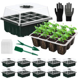 1 x Brand New Shengruili 5 pieces indoor greenhouse cultivation box with plant lamp, 12 hole seedling plant cultivation, plastic cultivation trays cultivation set, hothouse cultivation tray, mini greenhouse cultivation - RRP €24.19