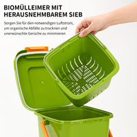 1 x RAW Customer Returns Homesthetix organic waste bin kitchen 8L - odor-proof dishwasher-safe - compost bin organic bin with lid, handle removable sieve - organic waste bin organic waste container composter - gray - RRP €30.24