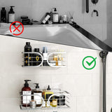 1 x RAW Customer Returns Adurei shower shelf without drilling stainless steel SUS304 large capacity high quality rust-proof shower shelf shower baskets organizer for bathroom and kitchen toilet 2 pieces - silver - RRP €28.51