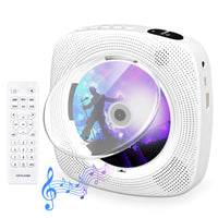 1 x RAW Customer Returns Portable CD Player with Bluetooth, Gueray Wall Mountable CD Player Built-in HiFi Speakers with LCD Screen, Home Audio Boombox FM Radio USB MP3 Music Player White  - RRP €47.79