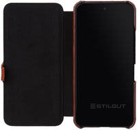 1 x RAW Customer Returns STILGUT Book Case compatible with Samsung Galaxy S22 case made of leather with clip closure, leather case, flip case, mobile phone case - cognac - RRP €28.79