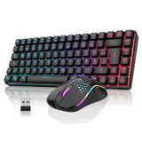 1 x RAW Customer Returns RedThunder K84 Wireless Gaming Keyboard and Mouse Set, QWERTZ DE Layout, Rechargeable Compact, Ultralight - with Honeycomb Construction for PC MAC PS5 Xbox Gamers - RRP €65.53