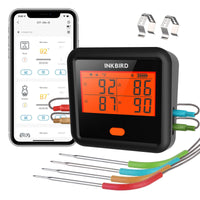 1 x RAW Customer Returns Inkbird barbecue thermometer IDT-34C, digital barbecue thermometer Bluetooth with 45M connection distance, barbecue thermometer wireless with temperature alarm, oven thermometer meat thermometer for grill, baking, BBQ - RRP €37.3