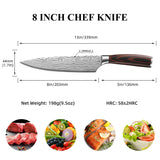 1 x RAW Customer Returns Sunnecko 20cm knife kitchen knife chef s knife - kitchen knife professional knife sharp kitchen knife stainless steel meat knife with pakka wood handle all-purpose knife kitchen sharp blade with gift box - RRP €36.59