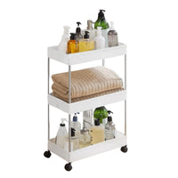 1 x RAW Customer Returns Kitchen Storage Cart, Storage Cart with Wheels, Bathroom, Easy to Move, Removable Hooks, Divisible, Storage for Kitchen or Office. 3 levels 61 x 40 x 20 cm  - RRP €21.98