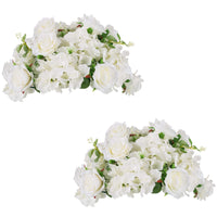 1 x RAW Customer Returns Nuptio Flower Balls for Centerpieces - 2 Pieces 36cm Diameter Artificial Flower Balls Bouquet for Party Centerpieces for Tables - White Fake Silk Rose for Home Wedding Decoration - RRP €39.98